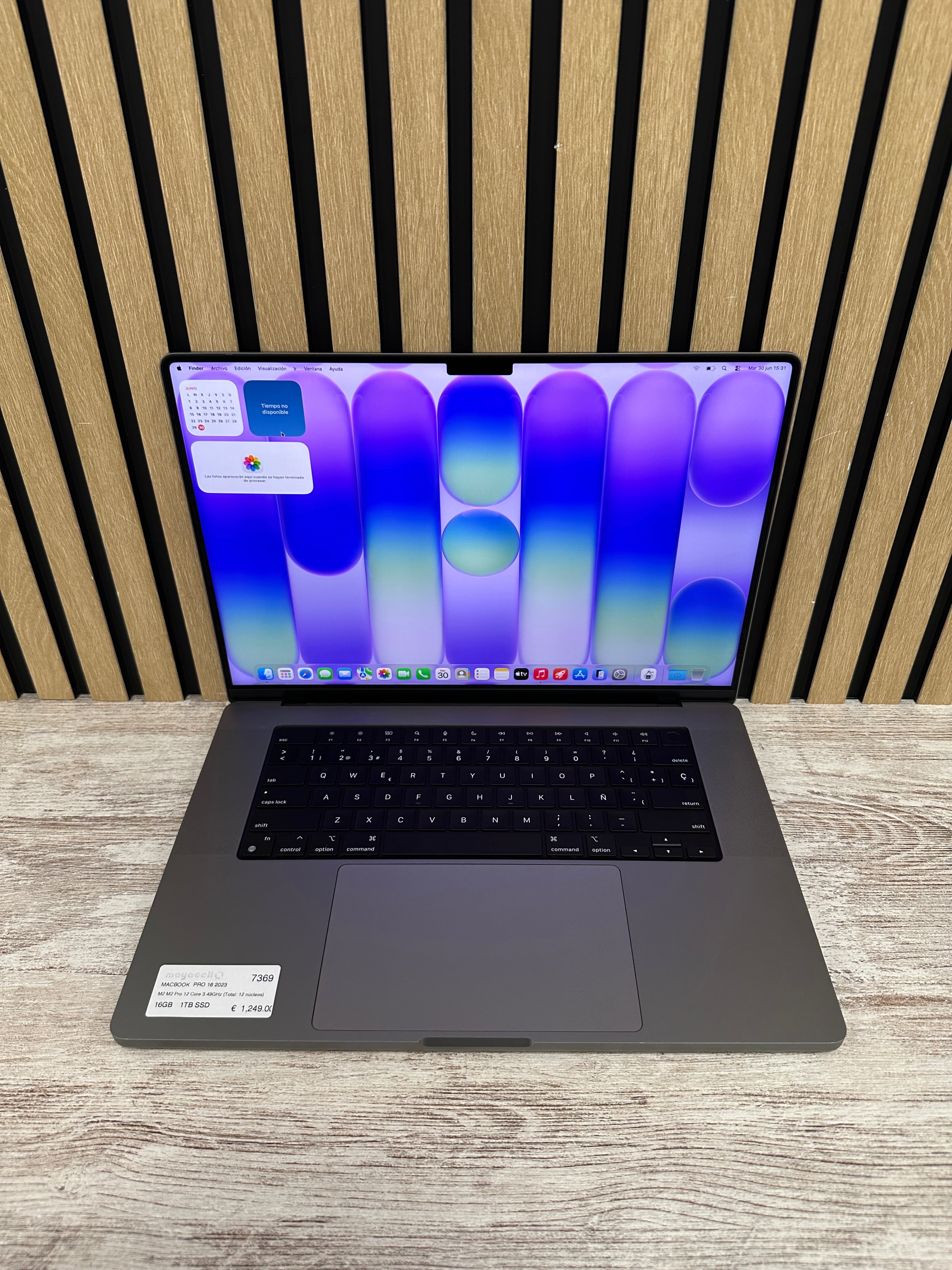 PRO 16 2023 M2 M2 Pro 12 Core 3.49GHz (Total: 12 núcleos) 16GB 1TB SSD