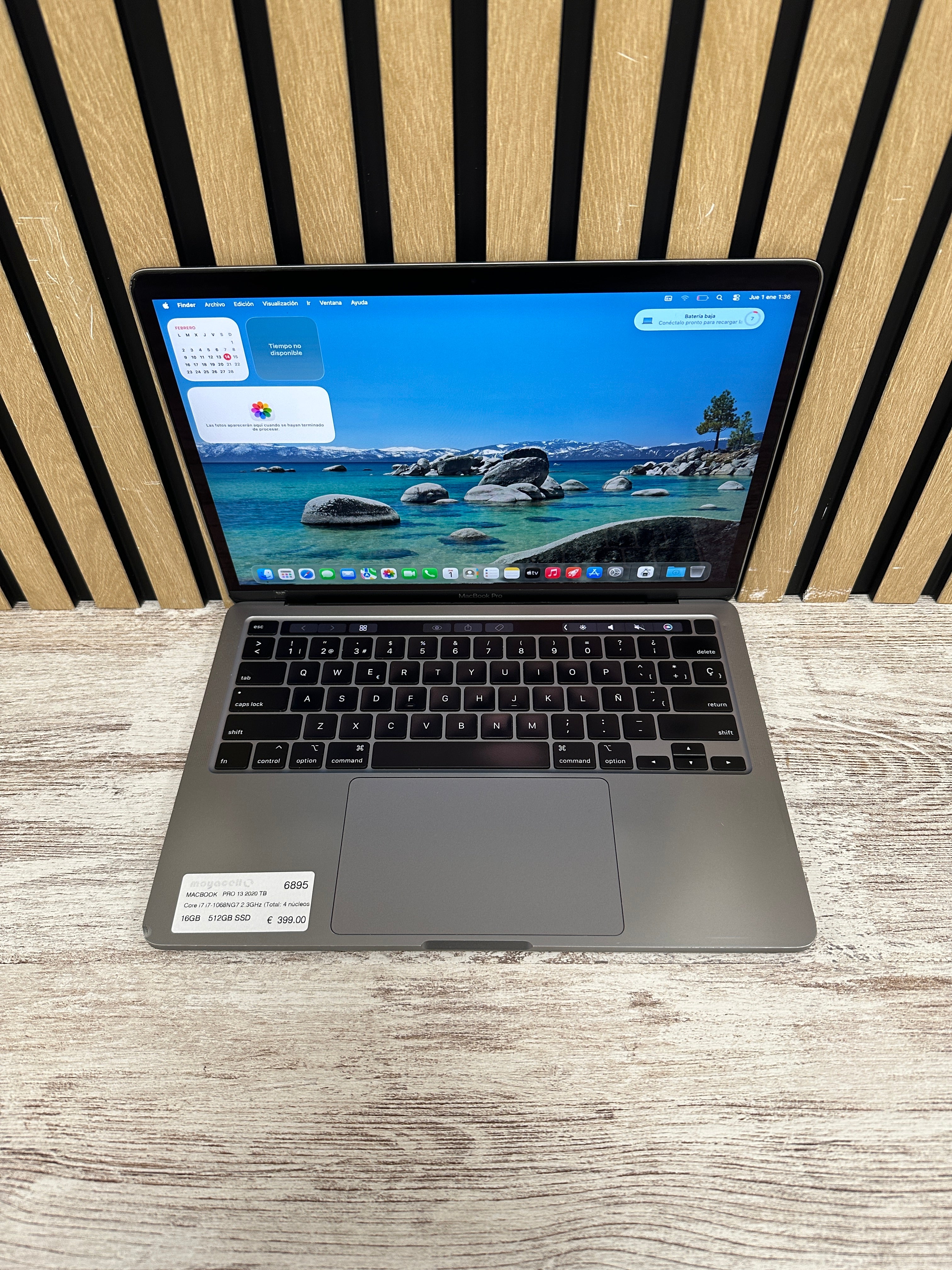 MacBook Pro 13" 2020 TB i7 16gb 512gb SSD
