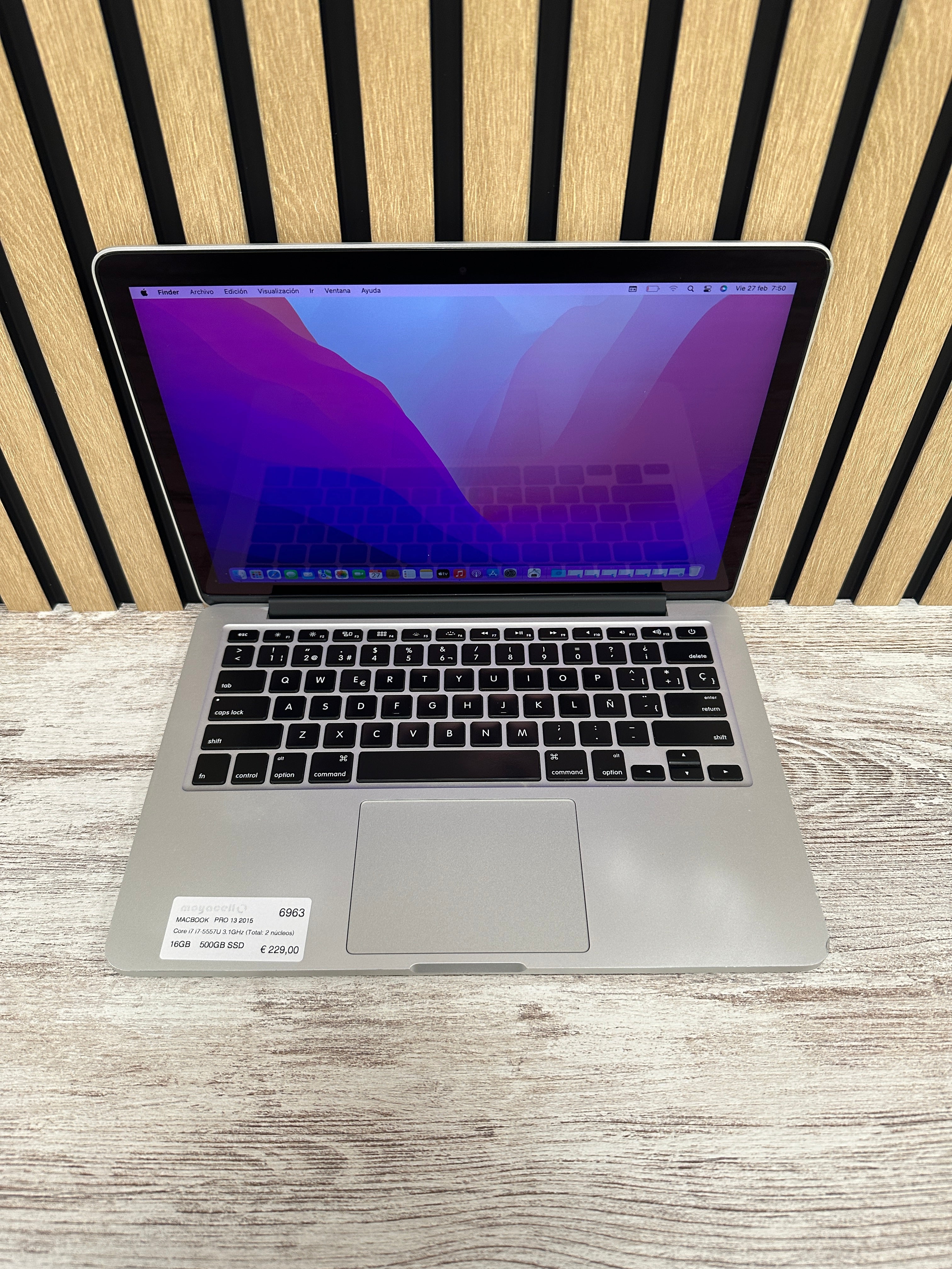 MacBook Pro 13" 2015 i7 16gb 500gb SSD