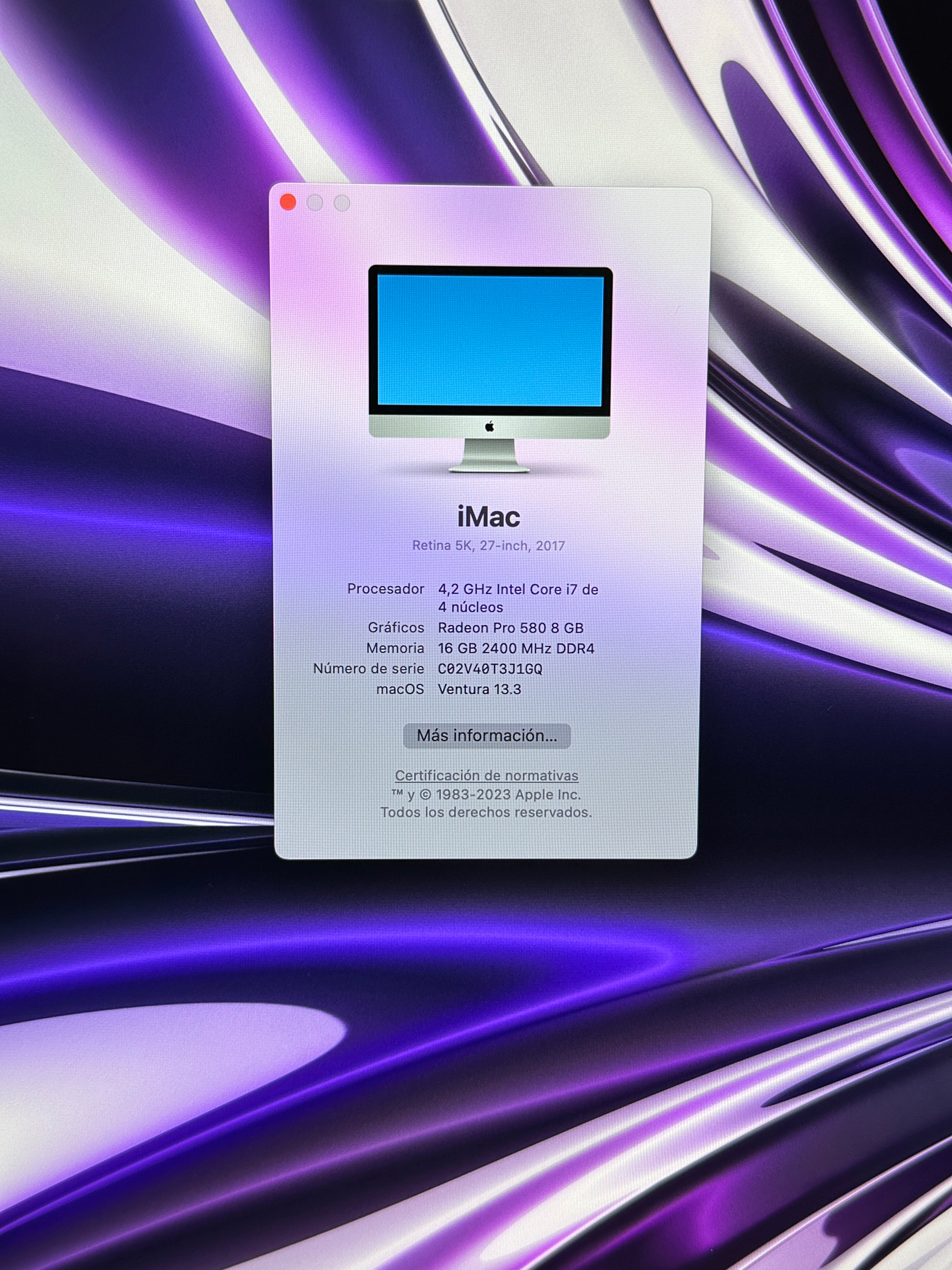 Imac 27" 2017 i7 16gb 512gb SSD - Moyacell