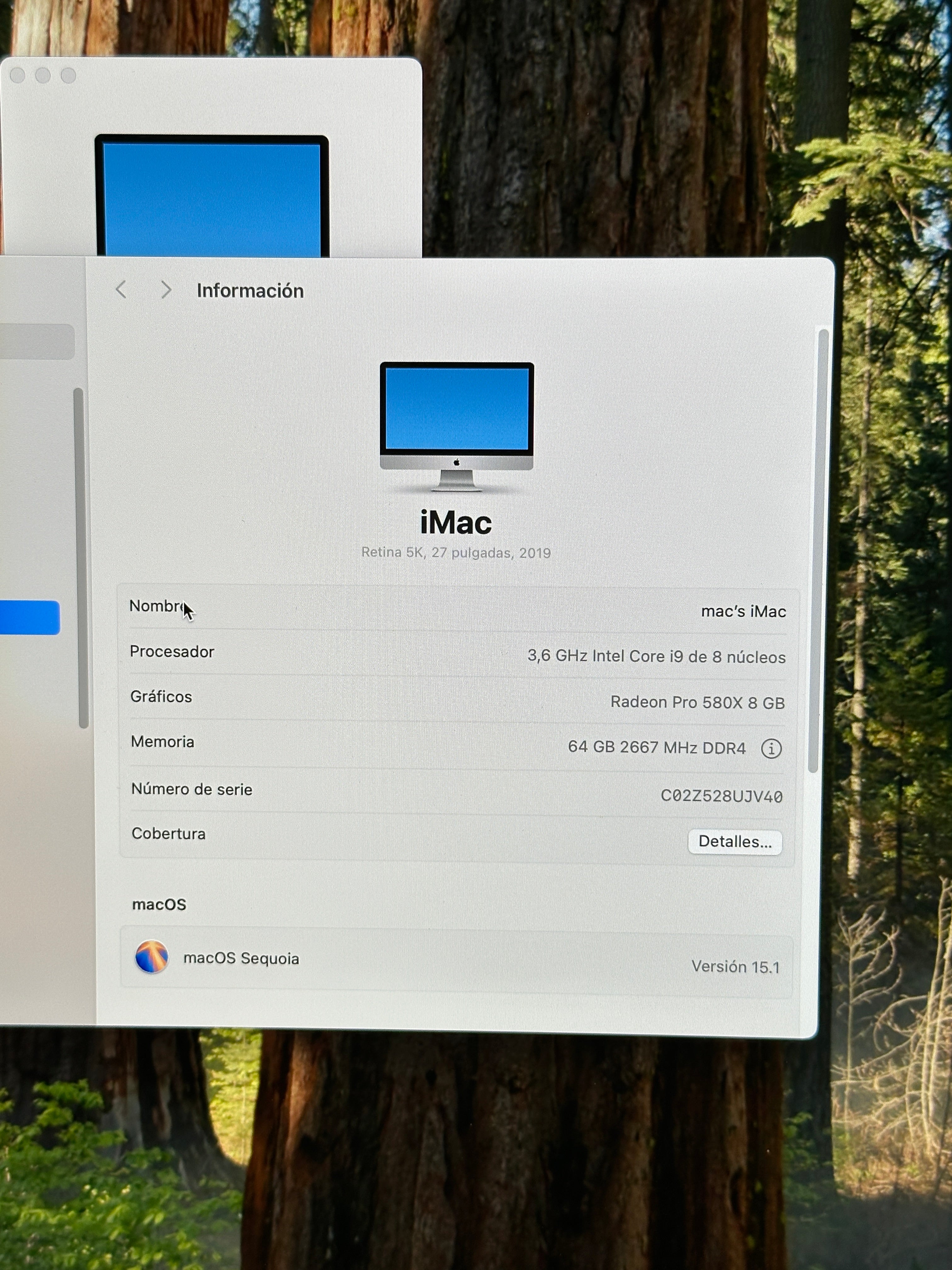 iMac 27" 2019 i9 64gb 128gb SSD+ 2tb HDD