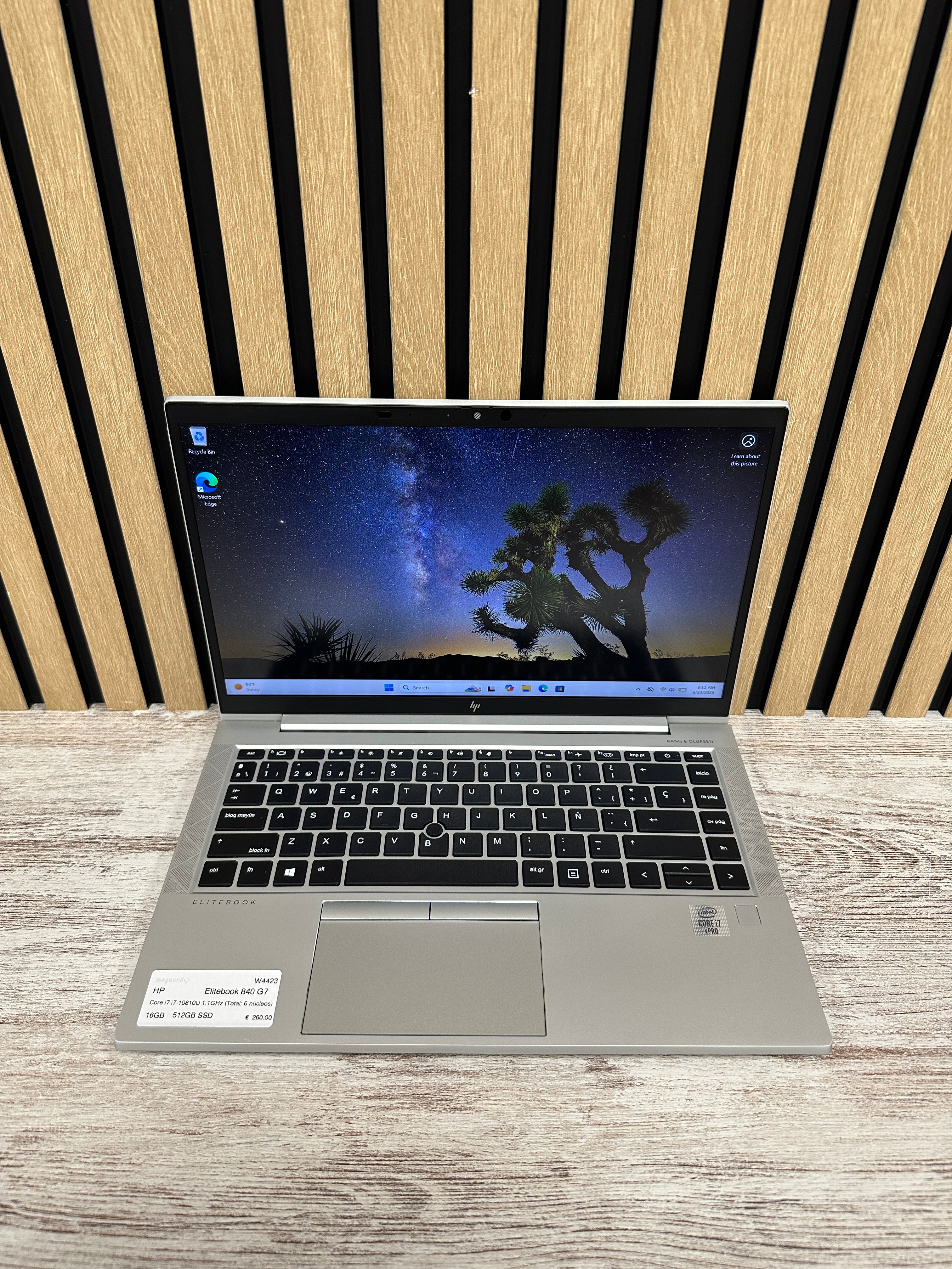 HP Elitebook 840 G7 Core i7 i7-10810U 1.1GHz (Total: 6 núcleos) 16GB 512GB SSD