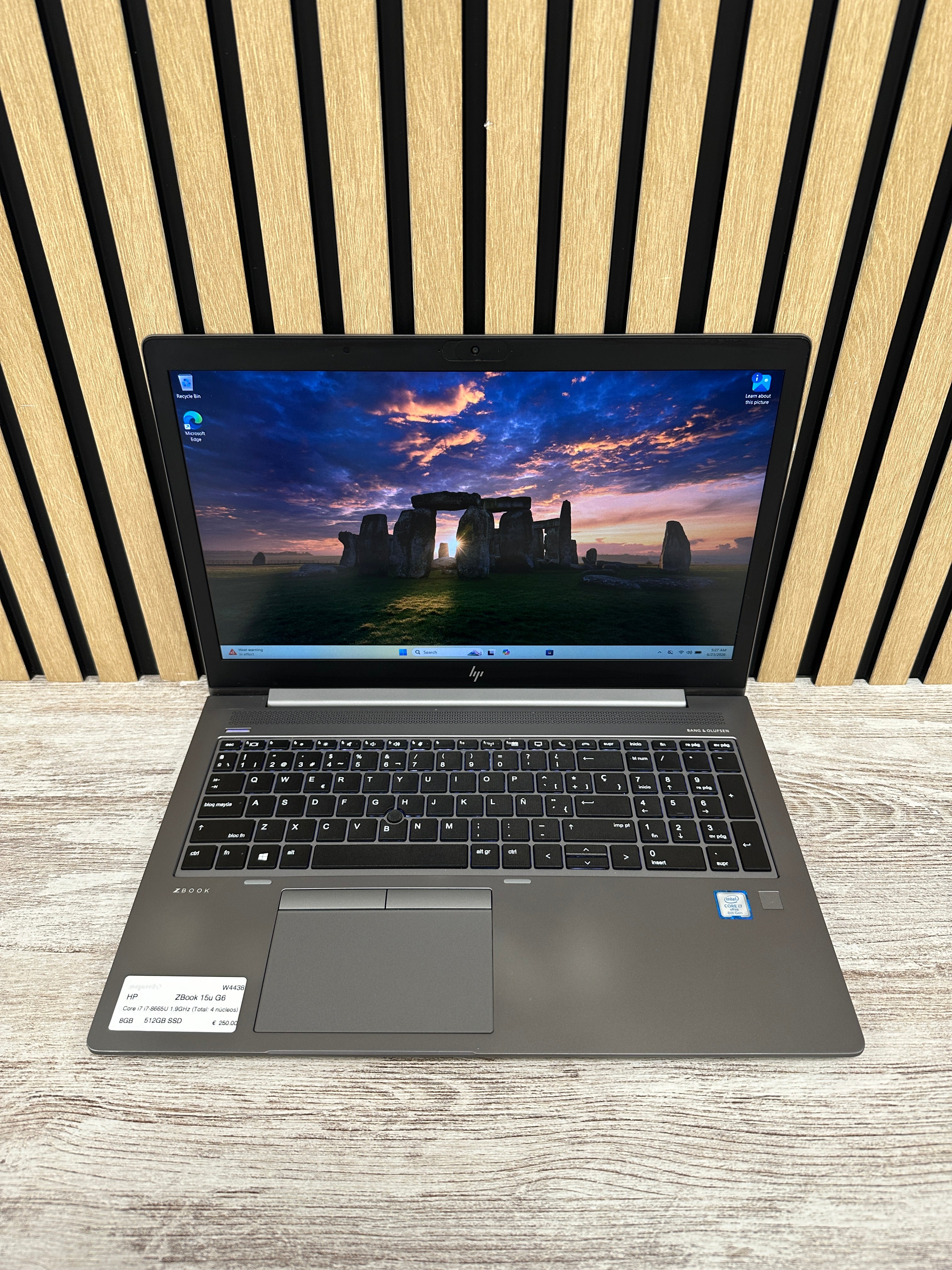 HP ZBook 15u G6 Core i7 i7-8665U 1.9GHz (Total: 4 núcleos) 8GB 512GB SSD