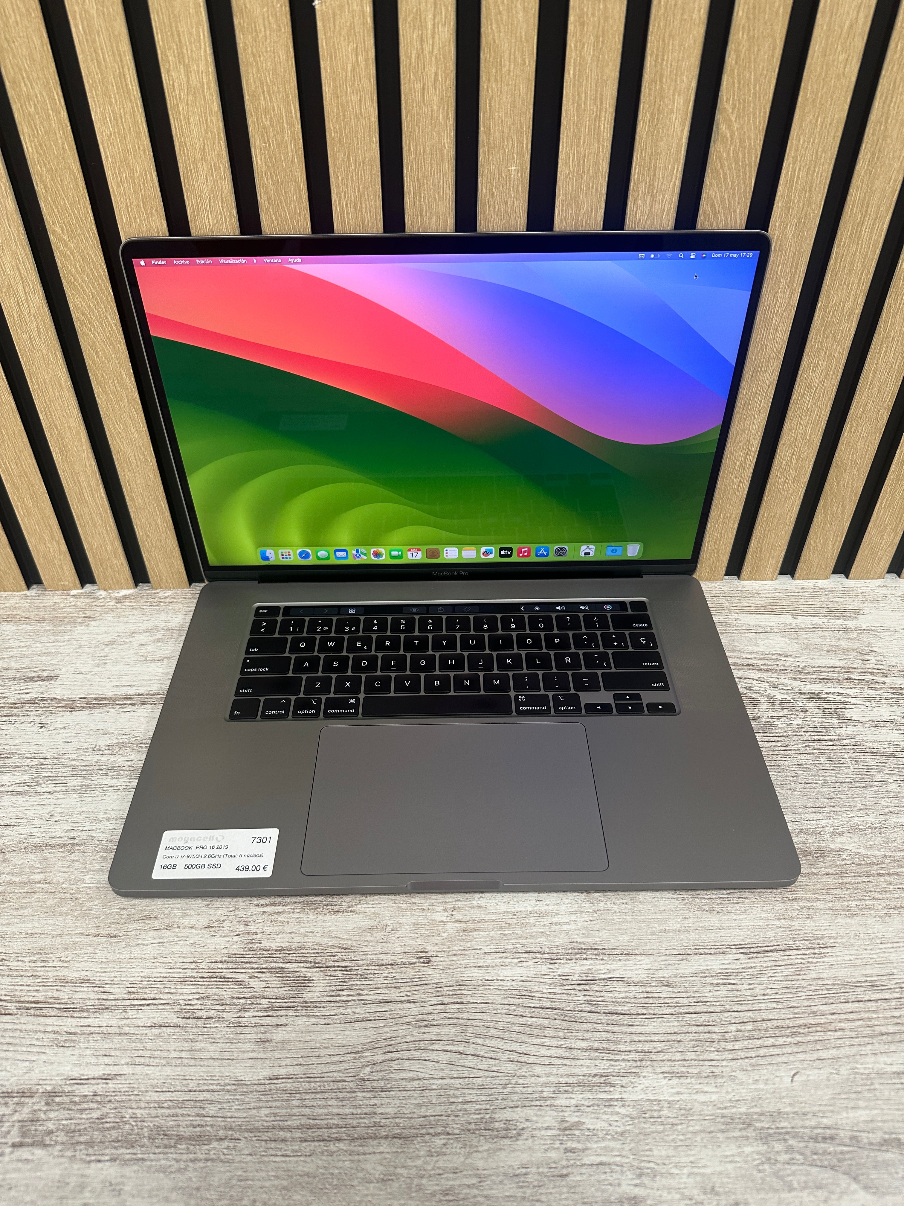 PRO 16 2019 Core i7 i7-9750H 2.6GHz (Total: 6 núcleos) 16GB 500GB SSD