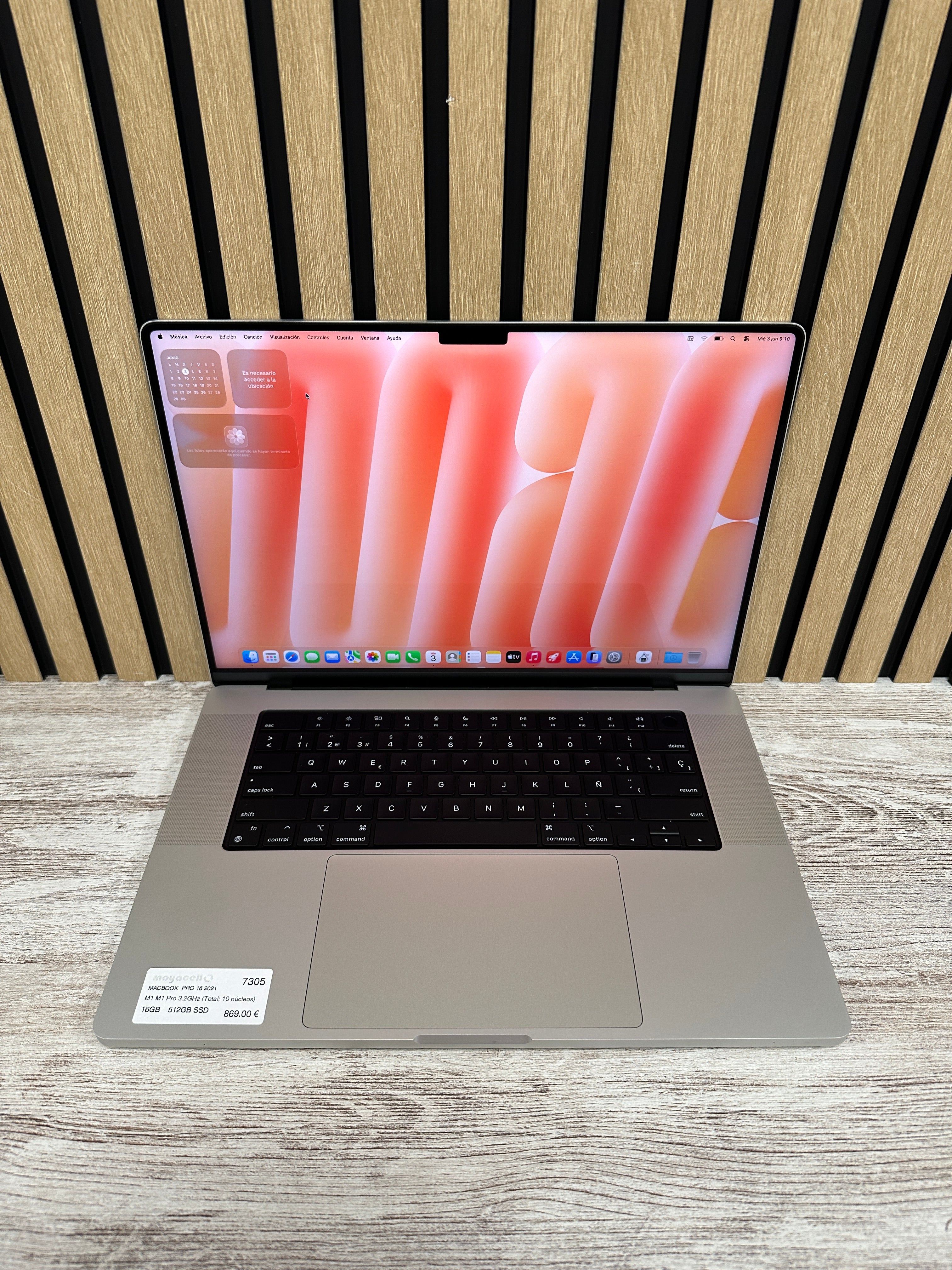 PRO 16 2021 M1 M1 Pro 3.2GHz (Total: 10 núcleos) 16GB 512GB SSD