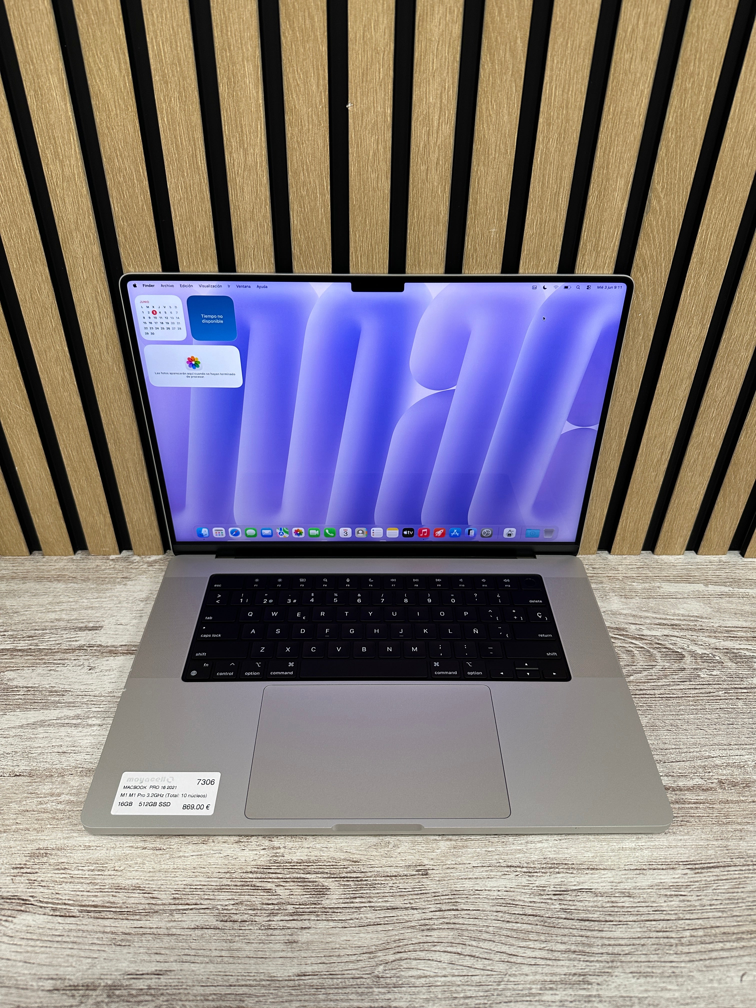 PRO 16 2021 M1 M1 Pro 3.2GHz (Total: 10 núcleos) 16GB 512GB SSD