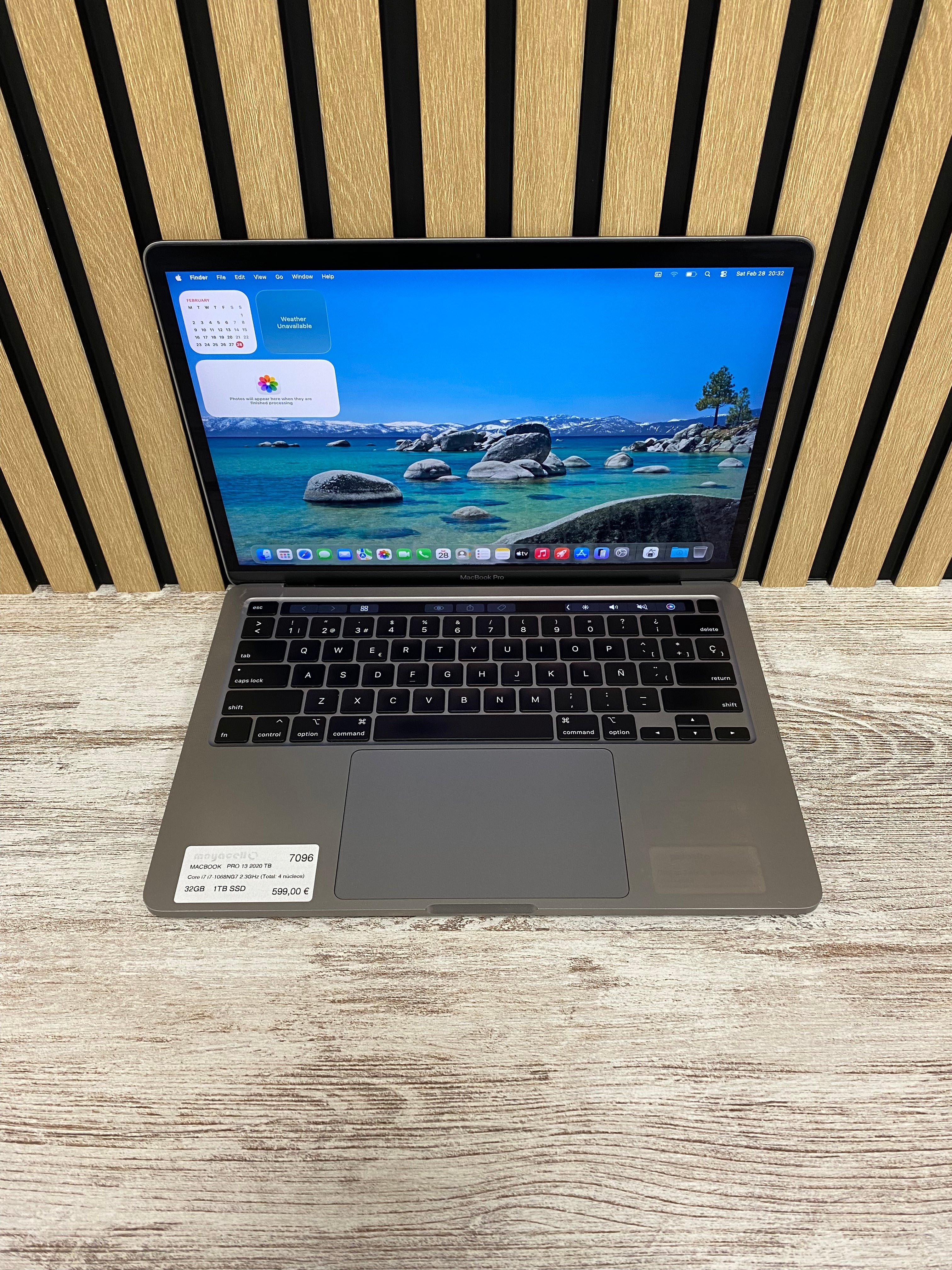 MacBook Pro 13" 2020 TB i7 32gb 1tb SSD