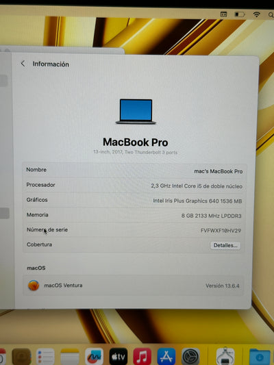 MacBook Pro 13" 2017 i5 8gb 256gb SSD