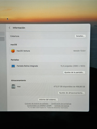 MacBook Pro 15" 2017 i7 16gb 500gb SSD