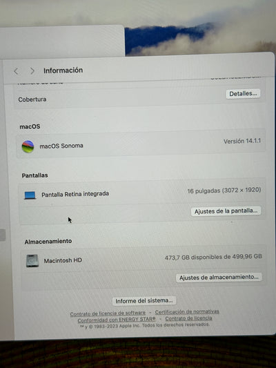 MacBook Pro 16" 2019 i7 16gb 512gb SSD - Moyacell