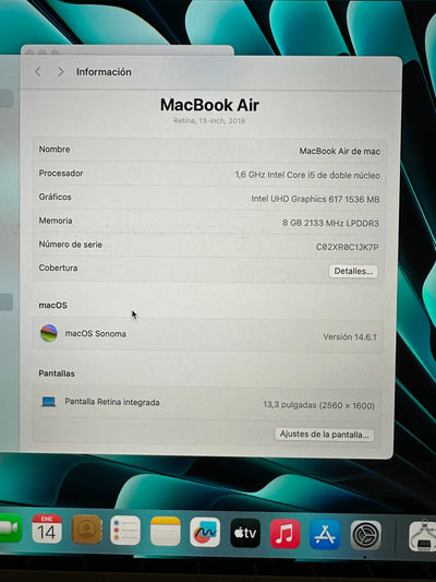 MacBook Air 13" 2018 i5 8gb 256gb SSD