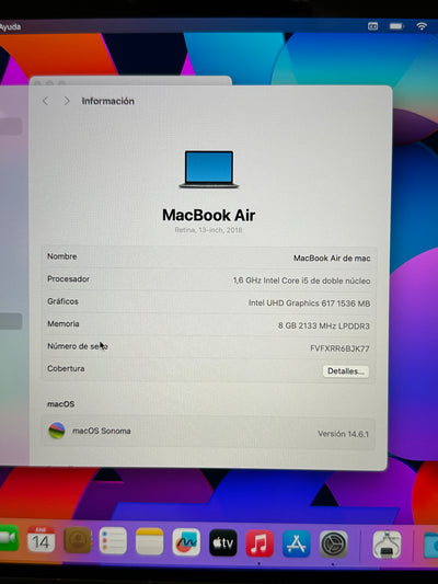 MacBook Air 13" 2018 i5 8gb 128gb SSD