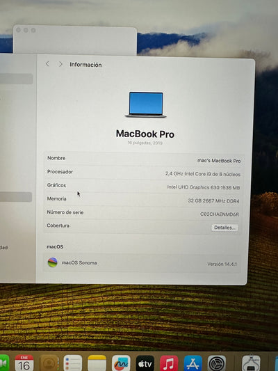 MacBook Pro 16" 2019 i9 32gb 1tb SSD