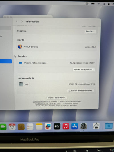 MacBook Pro 13" 2020 TB i7 32gb 1tb SSD