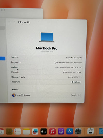 MacBook Pro 16" 2019 i9 32gb 1tb SSD