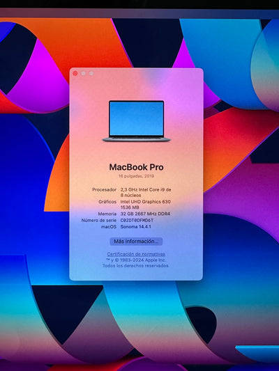 MacBook Pro 16" 2019 i9 32gb 1tb SSD