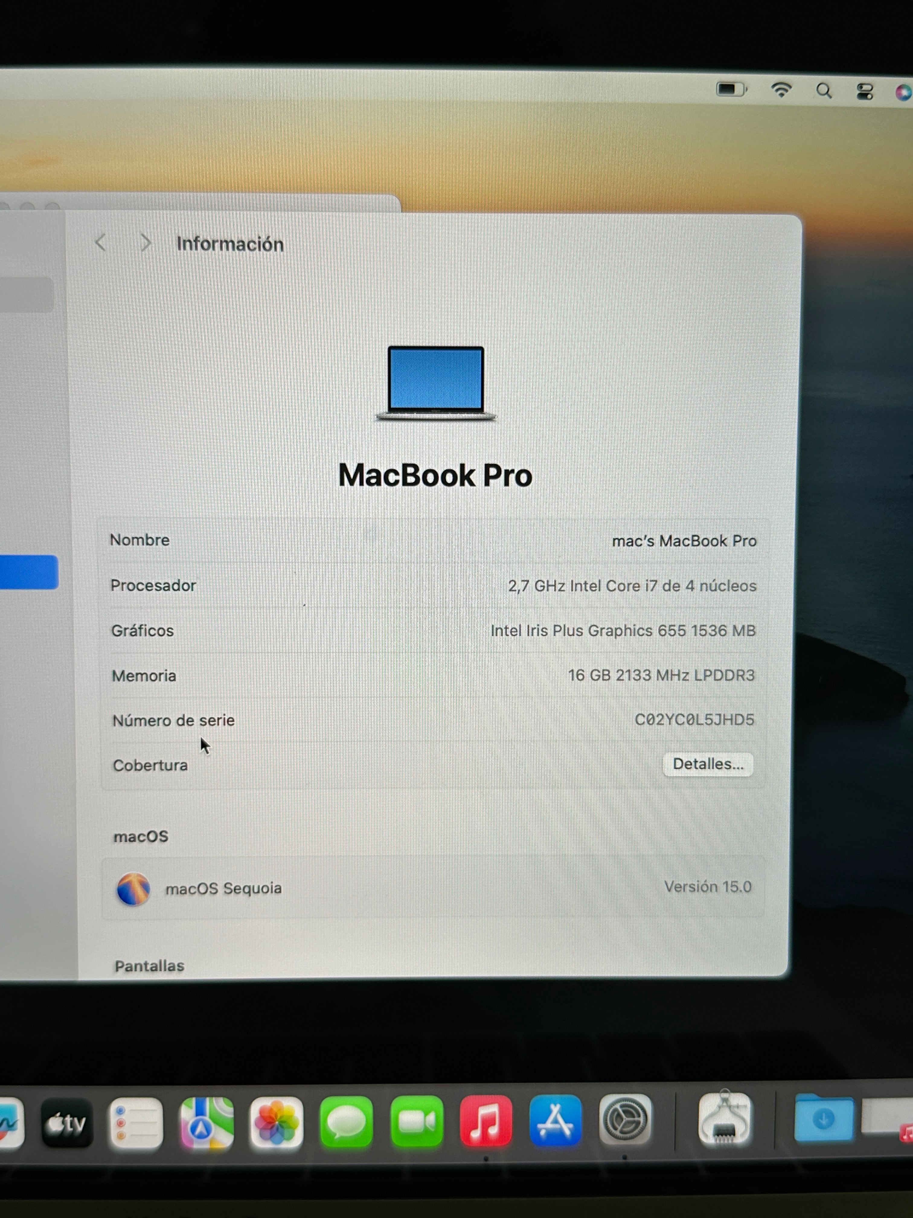 MacBook Pro 13" 2018 TB i7 16gb 512gb SSD