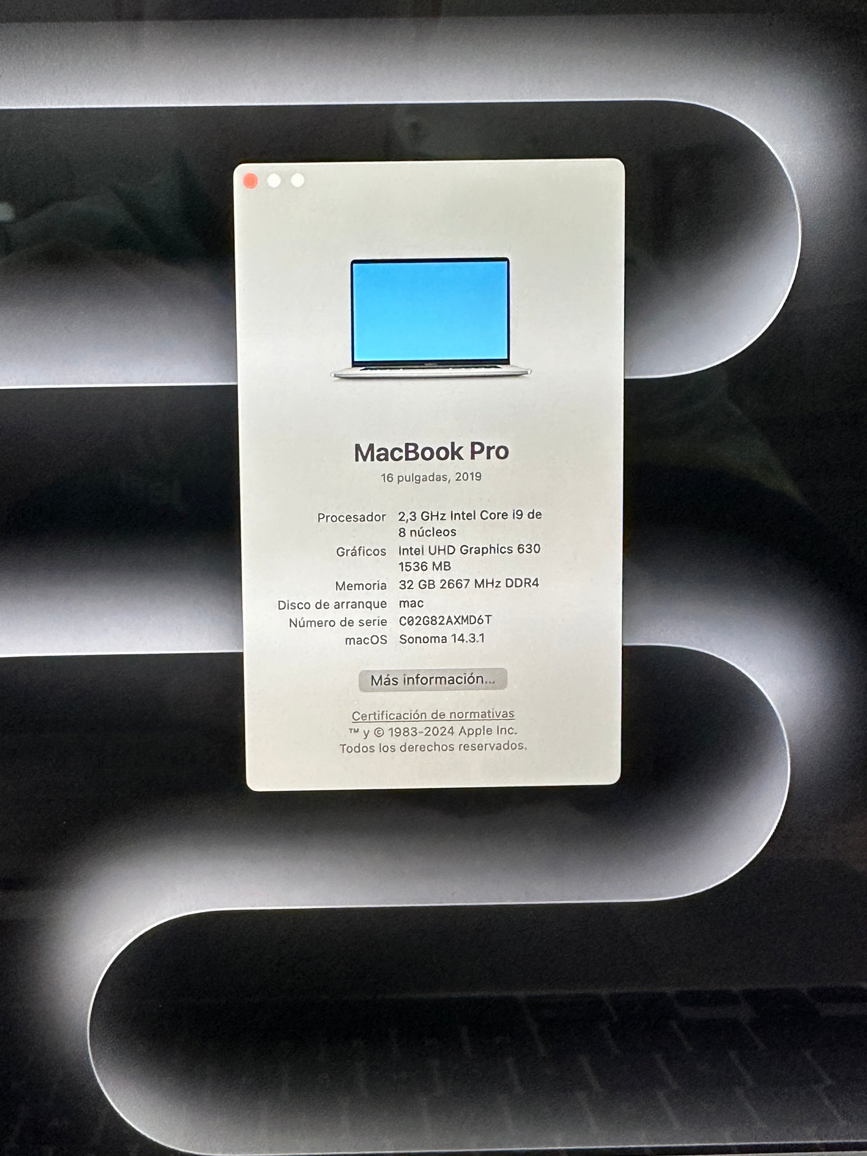 MacBook Pro 16" 2019 i9 32gb 1tb SSD