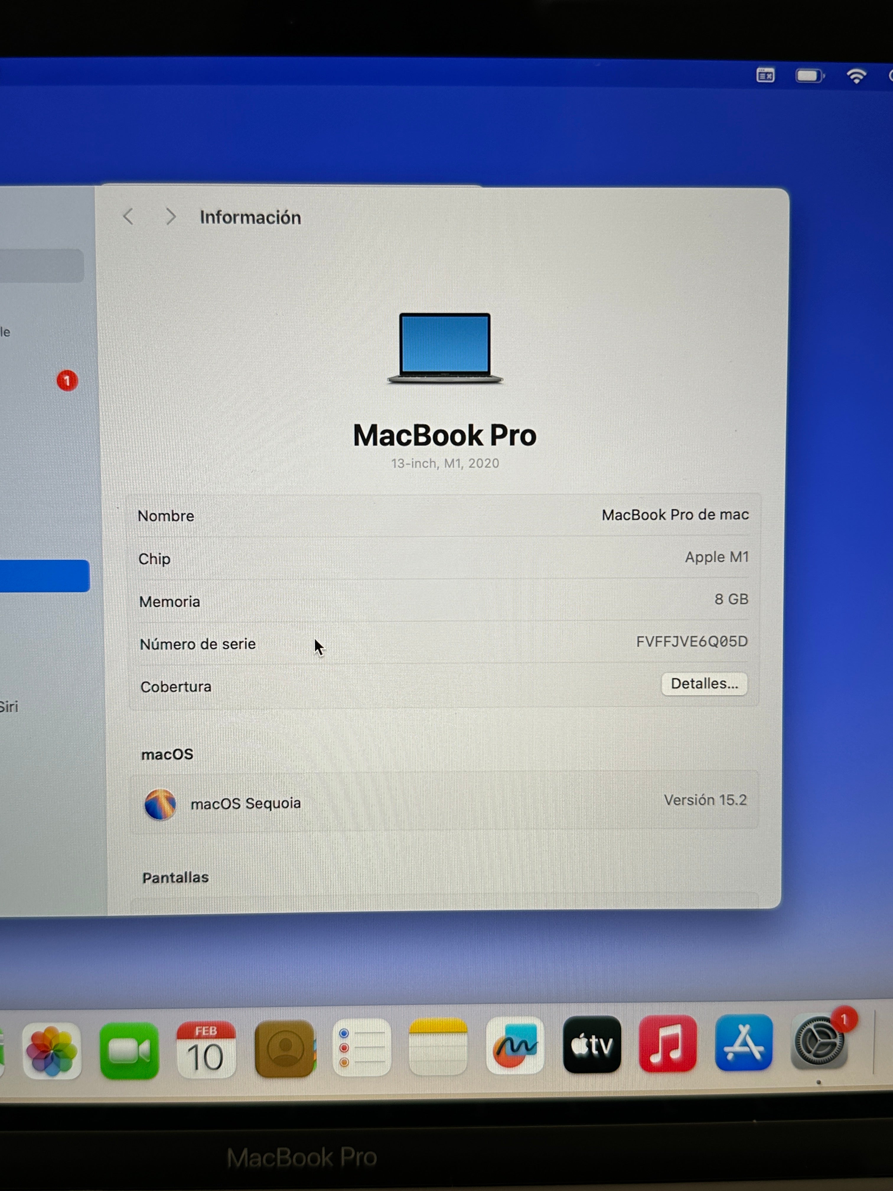 MacBook Pro 13" 2020 TB M1 8gb 256gb SSD