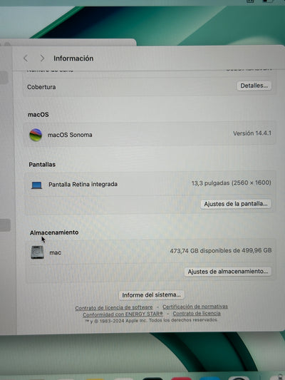 MacBook Pro 13" 2018 i7 16gb 500gb SSD