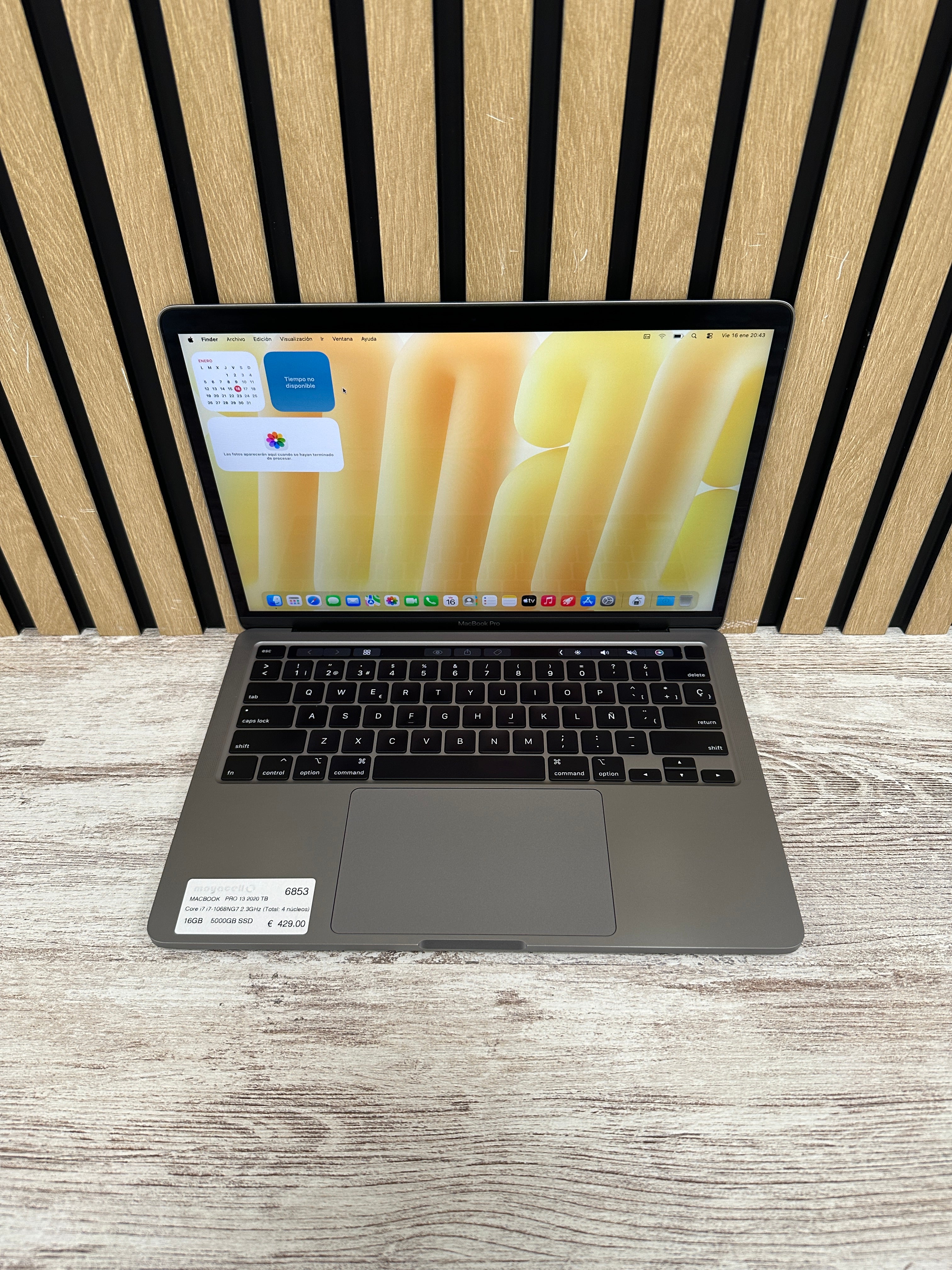 MacBook Pro 13" 2020 TB i7 16gb 500gb SSD