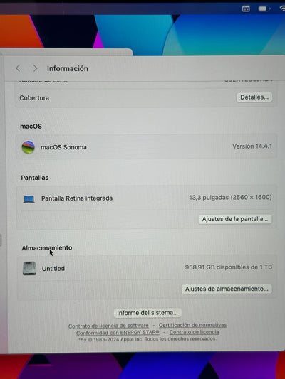 MacBook Pro 13" 2018 TB i5 16gb 1tb SSD