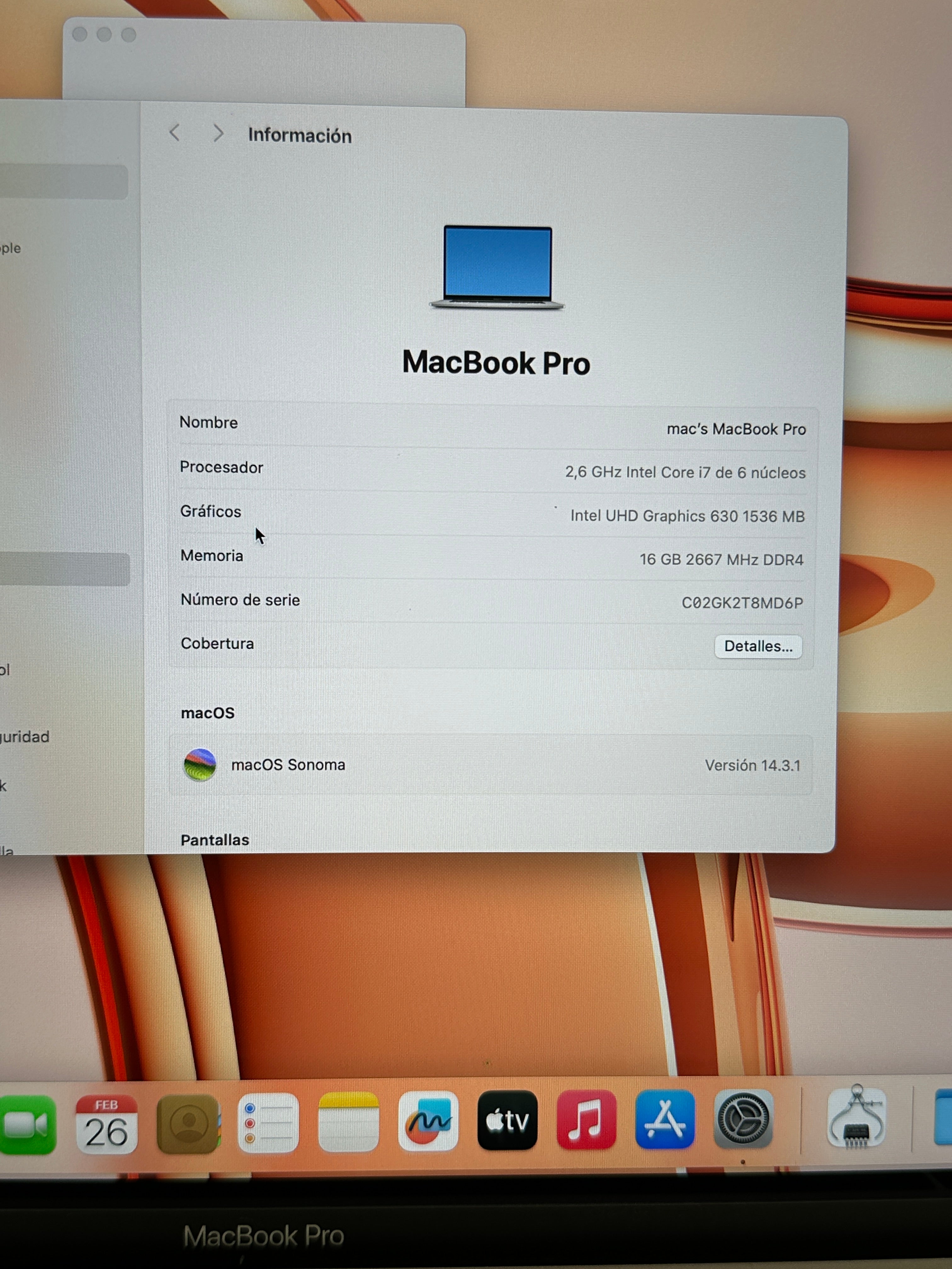 MacBook Pro 16" 2019 i7 16gb 500gb SSD