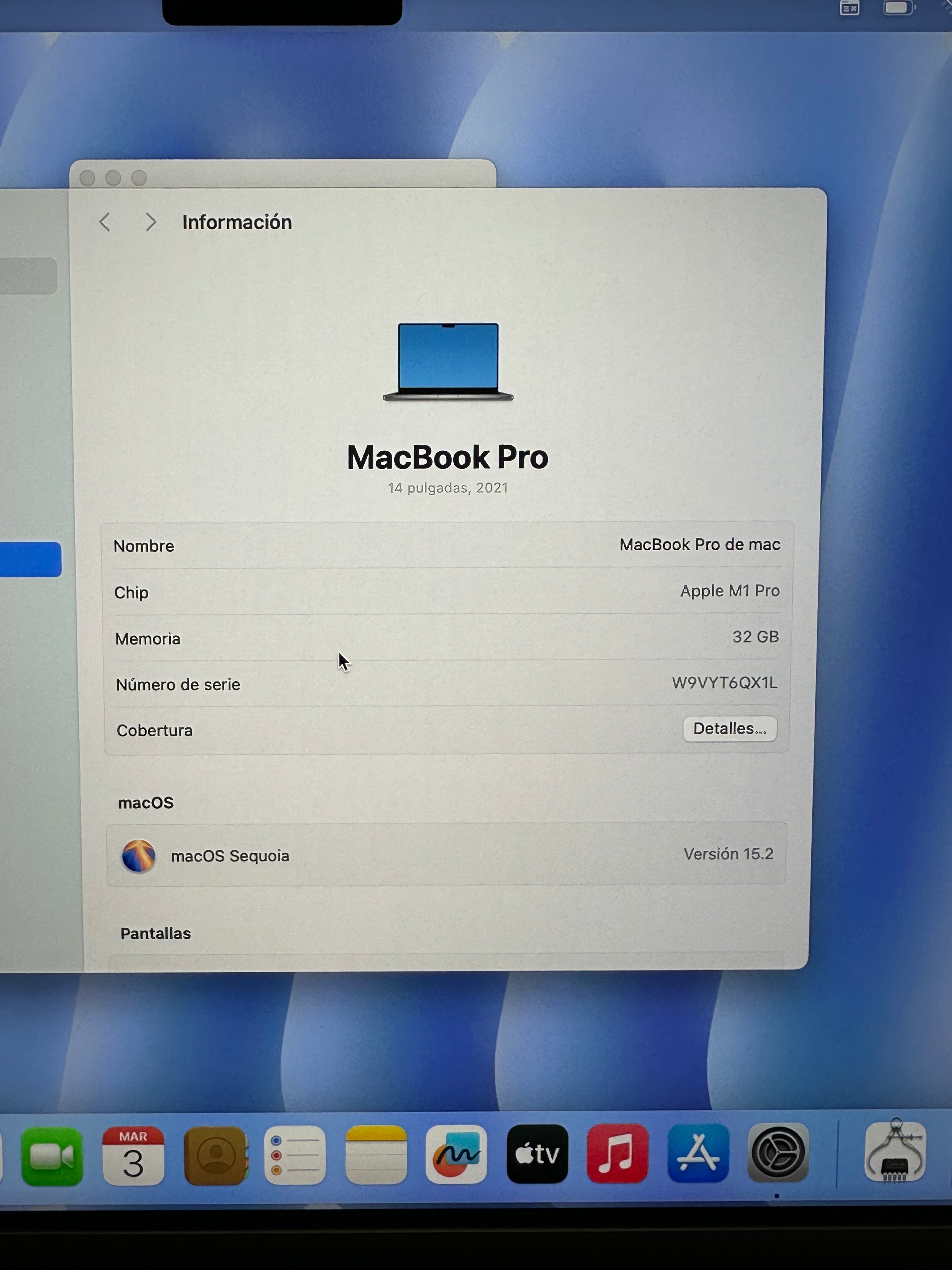 MacBook Pro 14" 2021 M1 PRO 32gb 500gb SSD