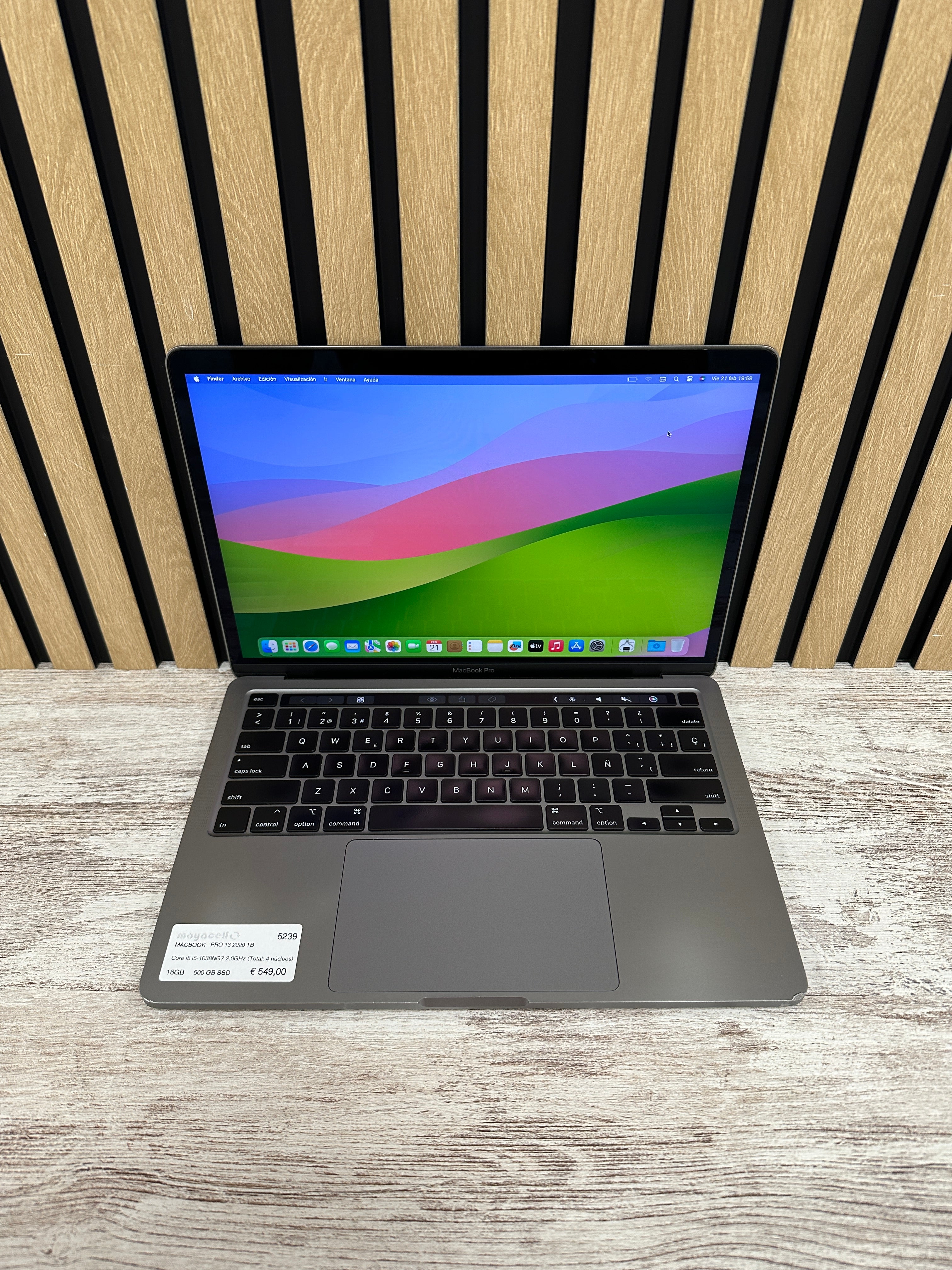 MacBook Pro 13" 2020 TB i5 16gb 500gb SSD