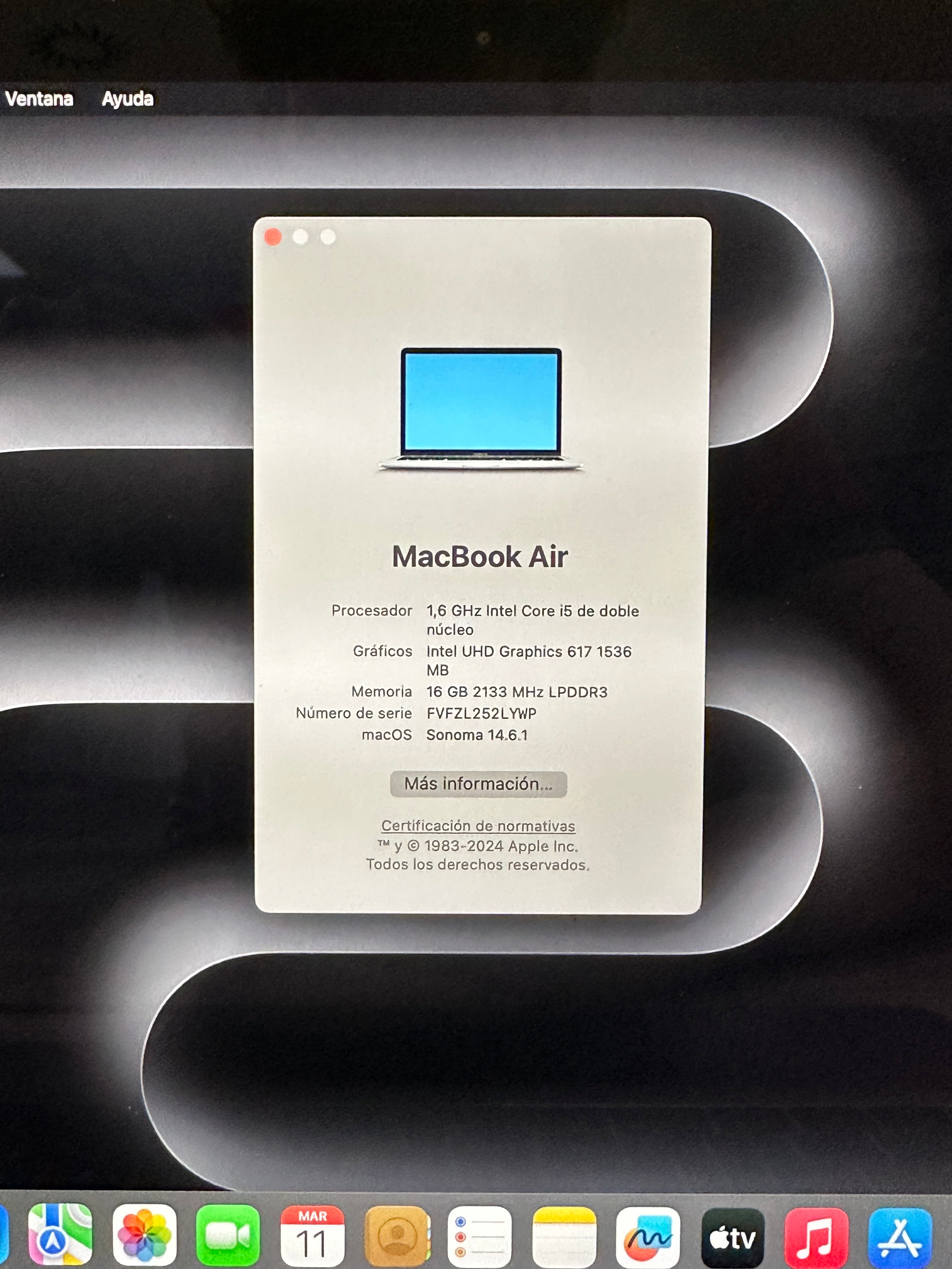 MacBook Air 13" 2019 i5 16gb 500gb SSD