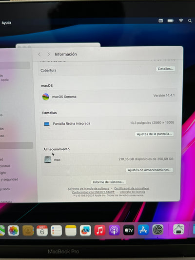 MacBook Pro 13" 2019 TB i5 8gb 256gb SSD