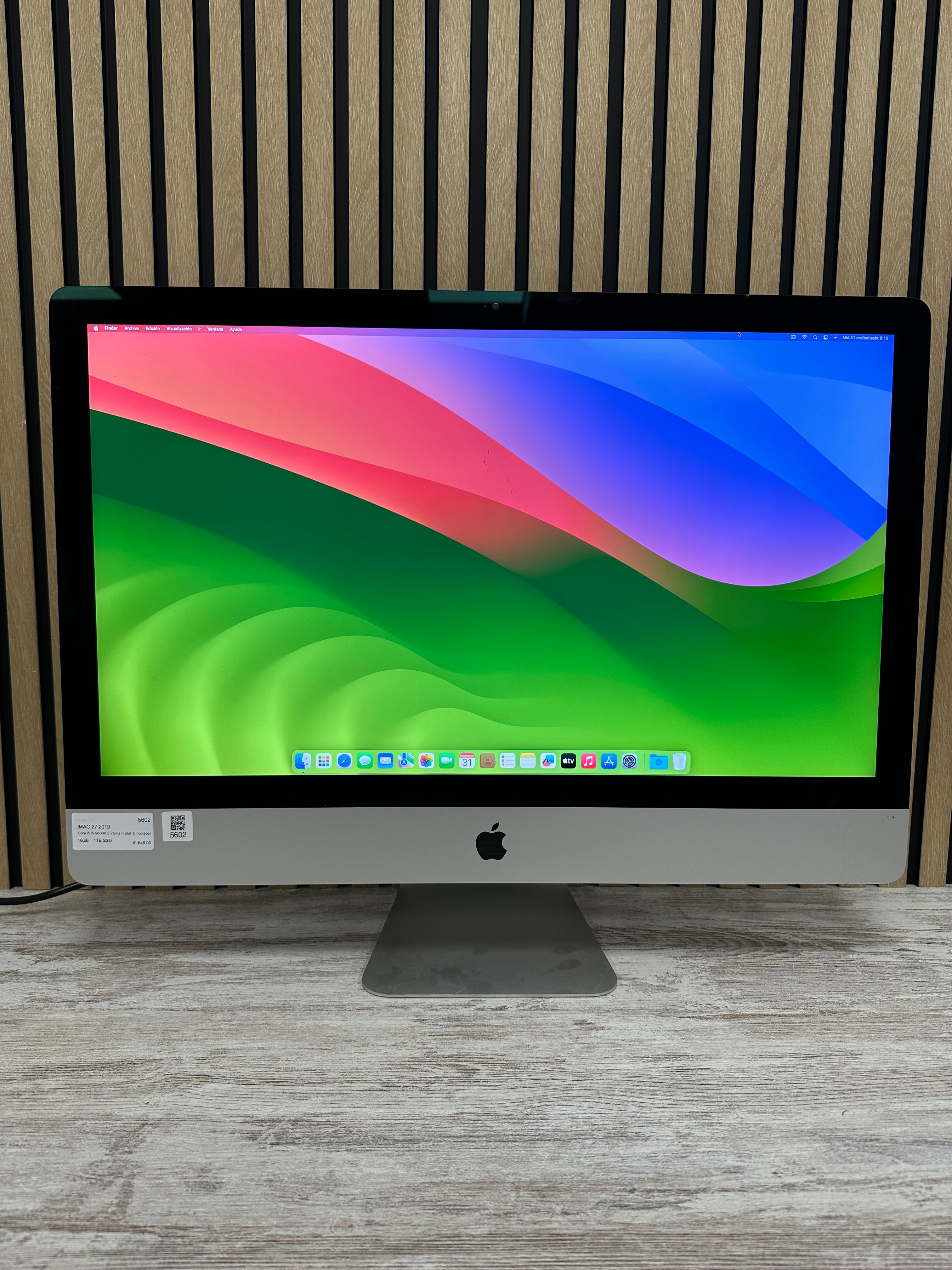 Imac 27" 2019 i5 16gb 1tb SSD