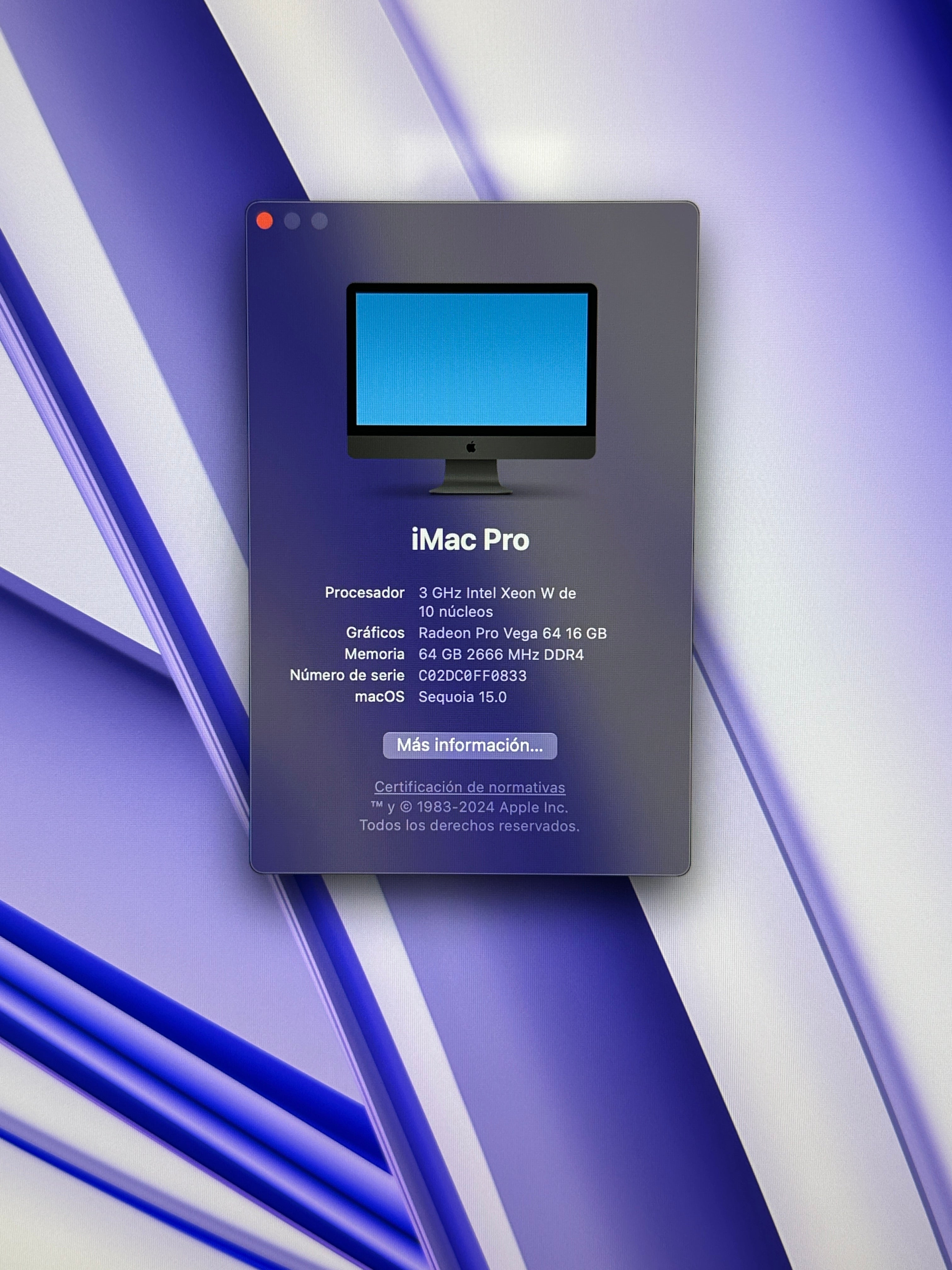 iMac Pro 27" 2017 XEON W 64gb 1tb SSD