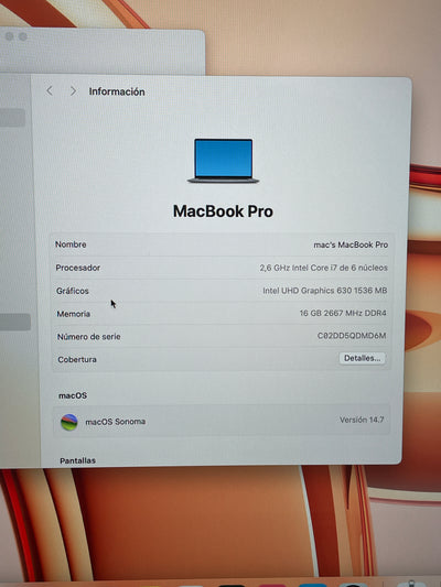 MacBook Pro 16" 2019 i7 16gb 512gb SSD