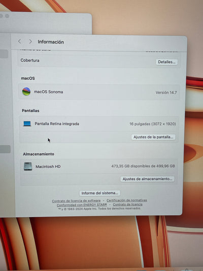 MacBook Pro 16" 2019 i7 16gb 512gb SSD