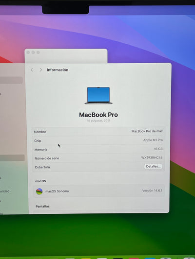 MacBook Pro 16" 2021 M1 16gb 1tb SSD