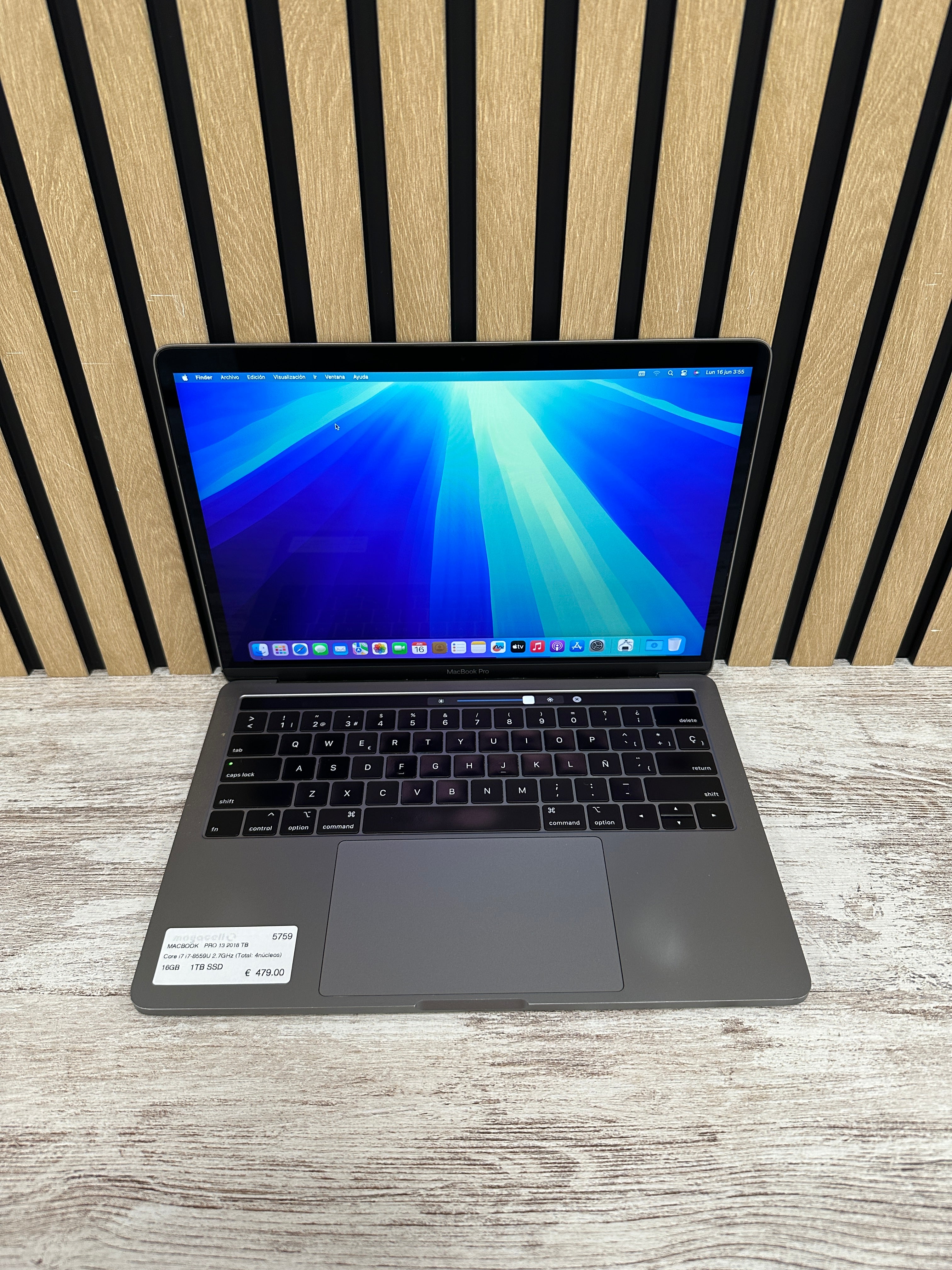 MacBook Pro 13" 2018 TB i7 16gb 1tb SSD