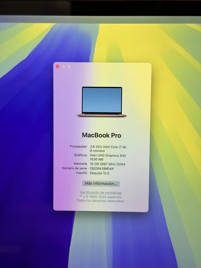 MacBook Pro 16" 2019 i7 16gb 500gb SSD