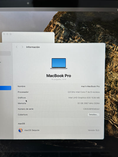 Macbook Pro 16" 2019 i7 32gb 1tb SSD