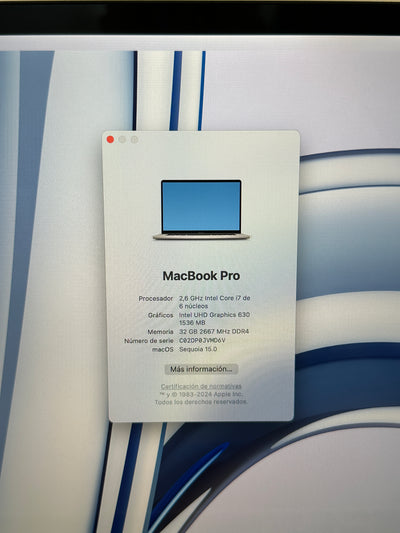 MacBook Pro 16" 2019 i7 32gb 1tb SSD