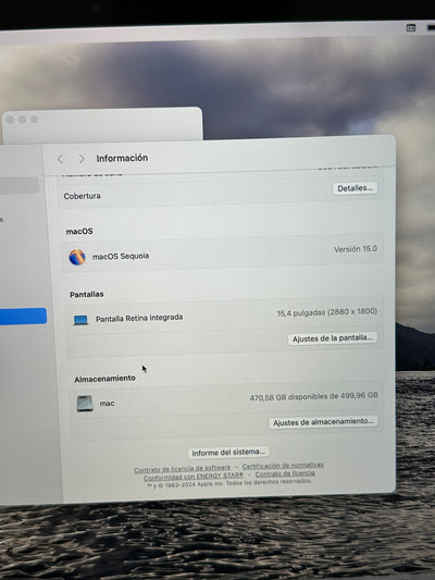 MacBook Pro 15" 2019 i7 16gb 500gb SSD