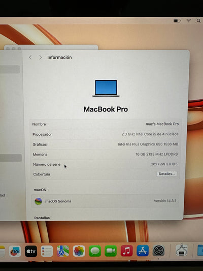 MacBook Pro 13" 2018 TB i7 16gb 1tb SSD