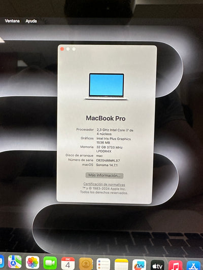 MacBook Pro 13" 2020 TB i7 32gb 1tb SSD