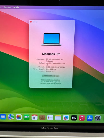 MacBook Pro 13" 2020 TB i7 32gb 1tb SSD