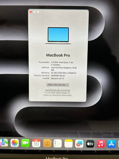 MacBook Pro 13" 2020 TB i7 32gb 1tb SSD