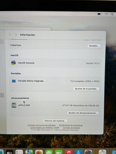 MacBook Pro 13" 2018 TB i7 16gb 512gb SSD