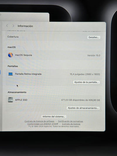 MacBook Pro 15" 2018 i7 16gb 512gb SSD