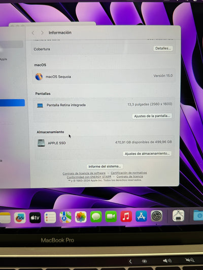 MacBook Pro 13" 2018 TB i7 16gb 500gb SSD