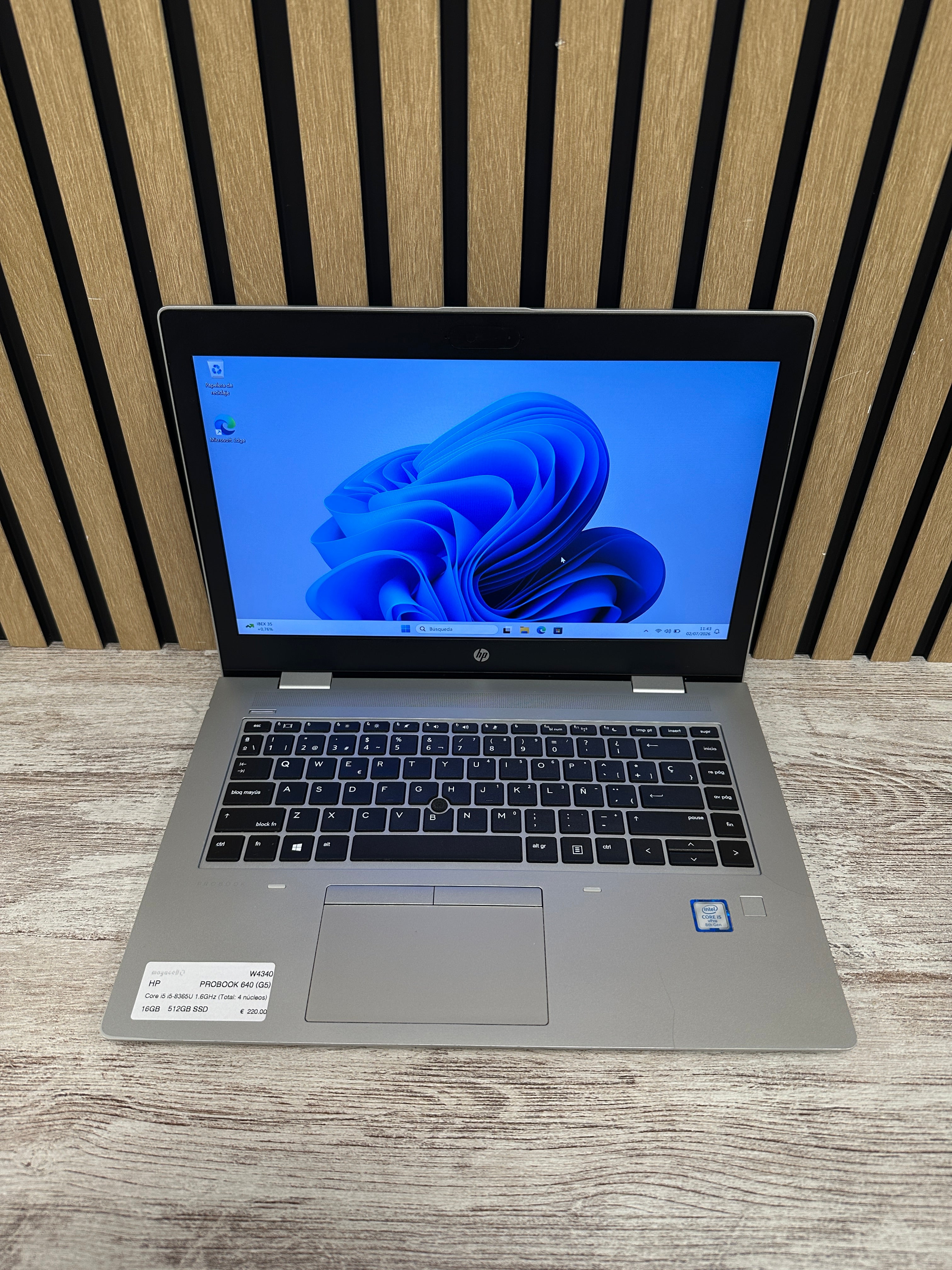 HP PROBOOK 640 (G5) Core i5 i5-8365U 1.6GHz (Total: 4 núcleos) 16GB 512GB SSD 14"